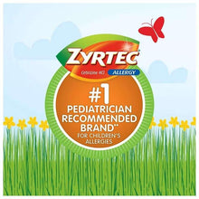 Allergy relief syrup carton with #1 pediatrician recommended badge