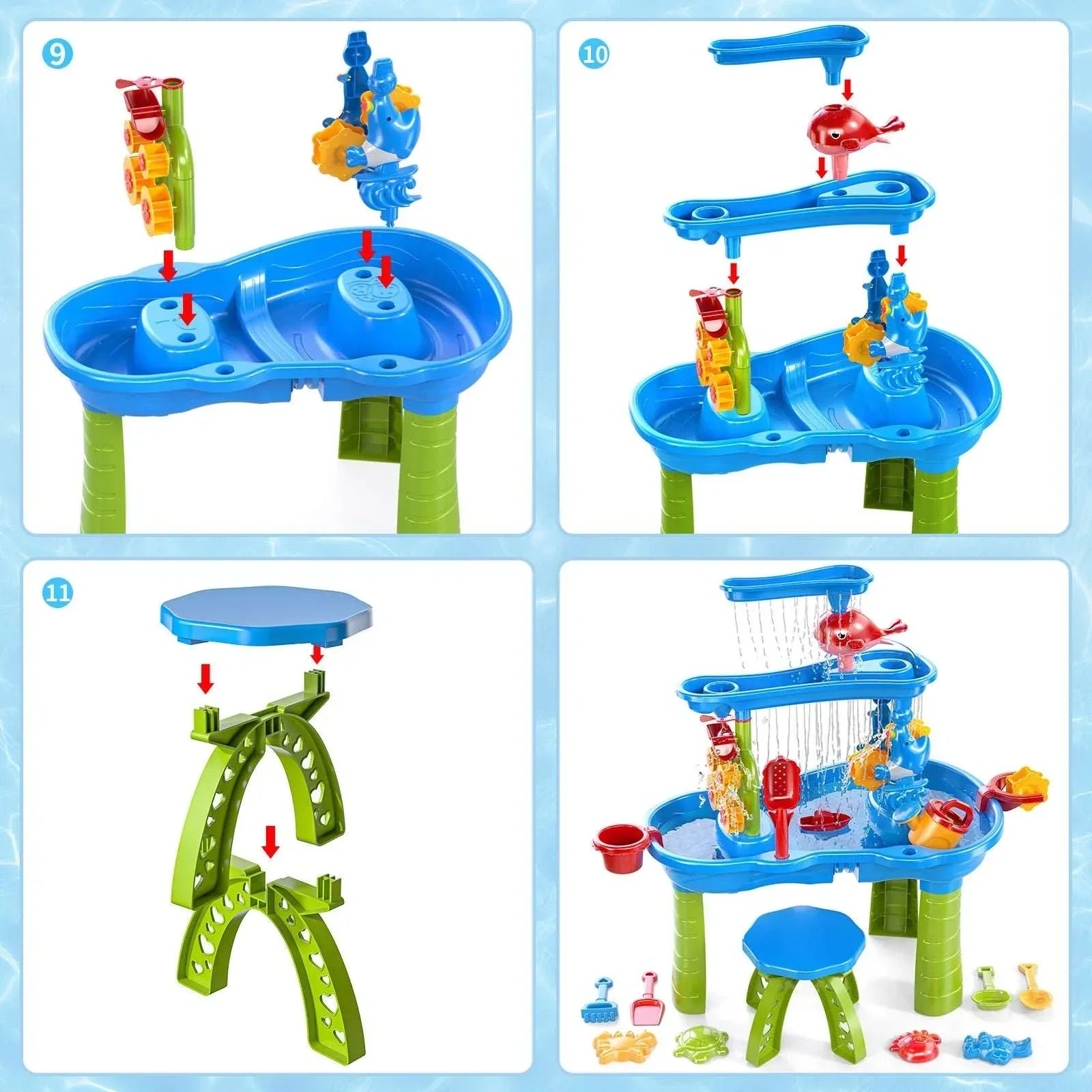Dinosaur Planet Kids Sand Water Table for Toddlers, 3-Tier Sand and Water Play Table Toys for Toddlers Kids, Activity Sensory Tables Outside Beach Toys for Toddler Boys Girls Age 1-3 3-5Gift - USA MEGA SHOP