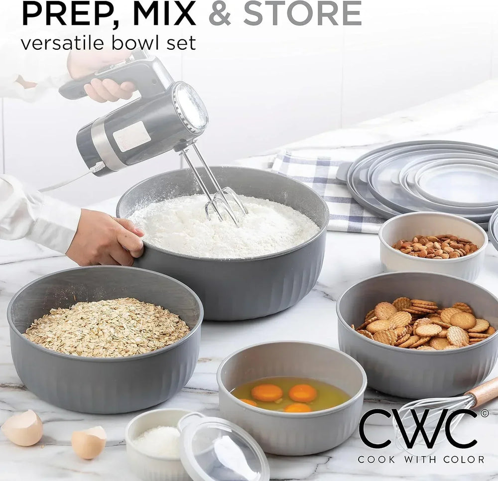 COOK WITH COLOR Meal Prep Containers Wide Mixing Bowls Food Storage Containers with Lids - USA MEGA SHOP