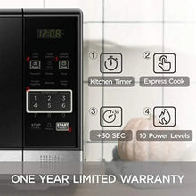 Microwave oven control panel with kitchen timer, express cook, +30 sec icons