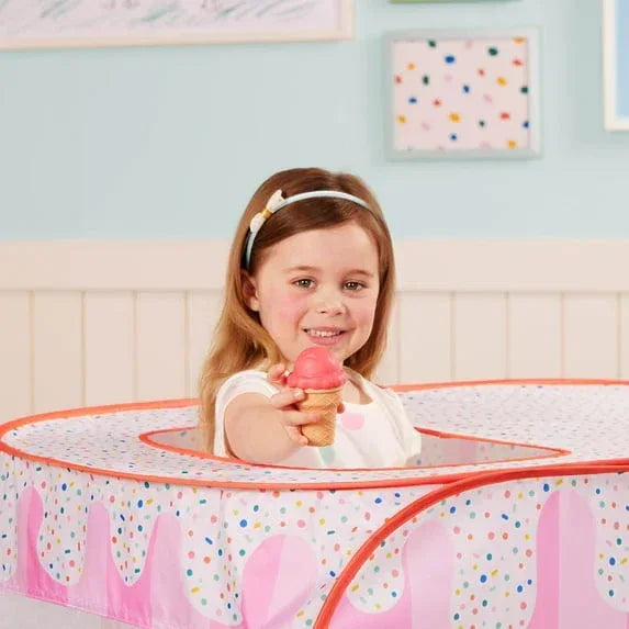 Battat Sweet Treats Pop-Up Shop Fabric Tent 25-Piece Dessert Set, Toddler and Preschool Toys - USA MEGA SHOP