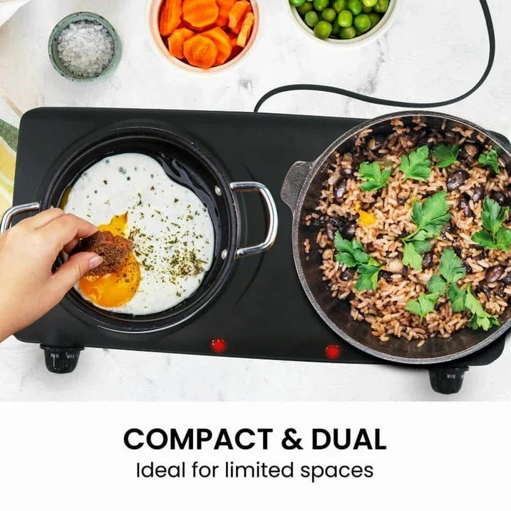 Elite Cuisine EDB503 Electric Double Cast Burner Hot Plate