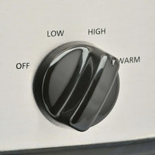 Manual slow cooker temperature knob with OFF, LOW, HIGH, WARM settings