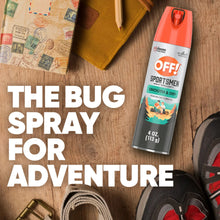 Insect repellent aerosol can with OFF! Sportsmen Smooth & Dry label near outdoor gear
