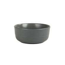 Matte gray stoneware cereal bowl with smooth rim