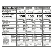 Nutrition Facts panel for Miss Vickie's kettle cooked potato chips variety pack