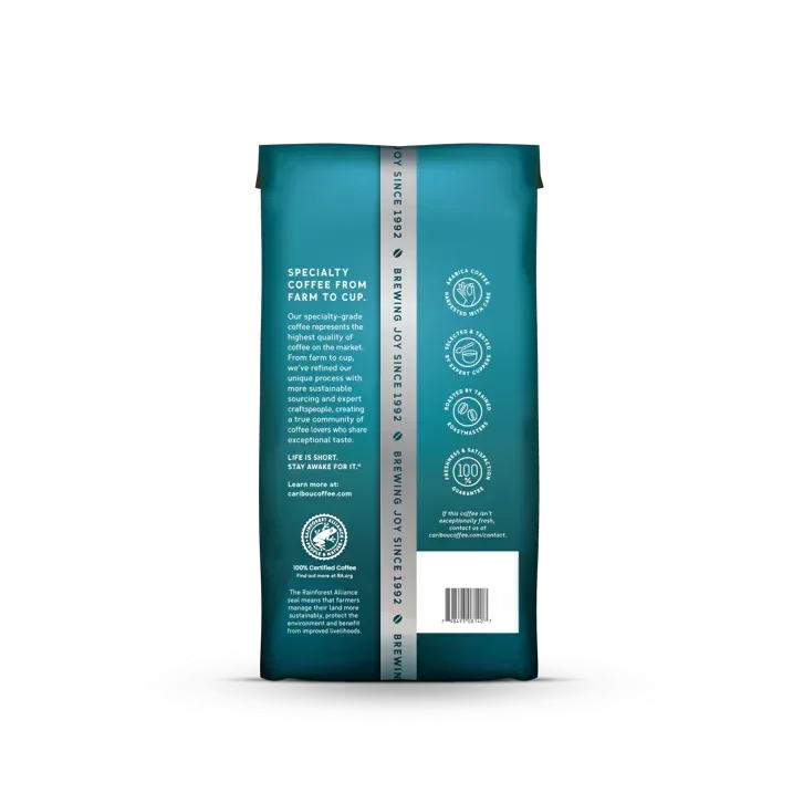Caribou Coffee Mahogany Blend Premium Dark Roast Ground Coffee, Arabica, 12 oz