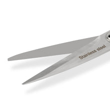 Stainless steel dressmaker scissors, pointed blades, sharp edges