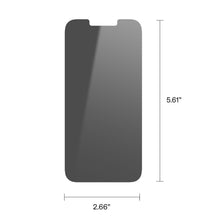 iPhone privacy screen protector dimensions with dark rectangular glass panel