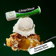 ChapStick lip balm stick labeled Spiced Apple Crumble with white whipped topping