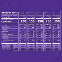 Nutrition Facts panel for assorted chocolate minis with calorie and serving information