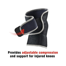 Black knee support brace with dual straps and breathable textured fabric