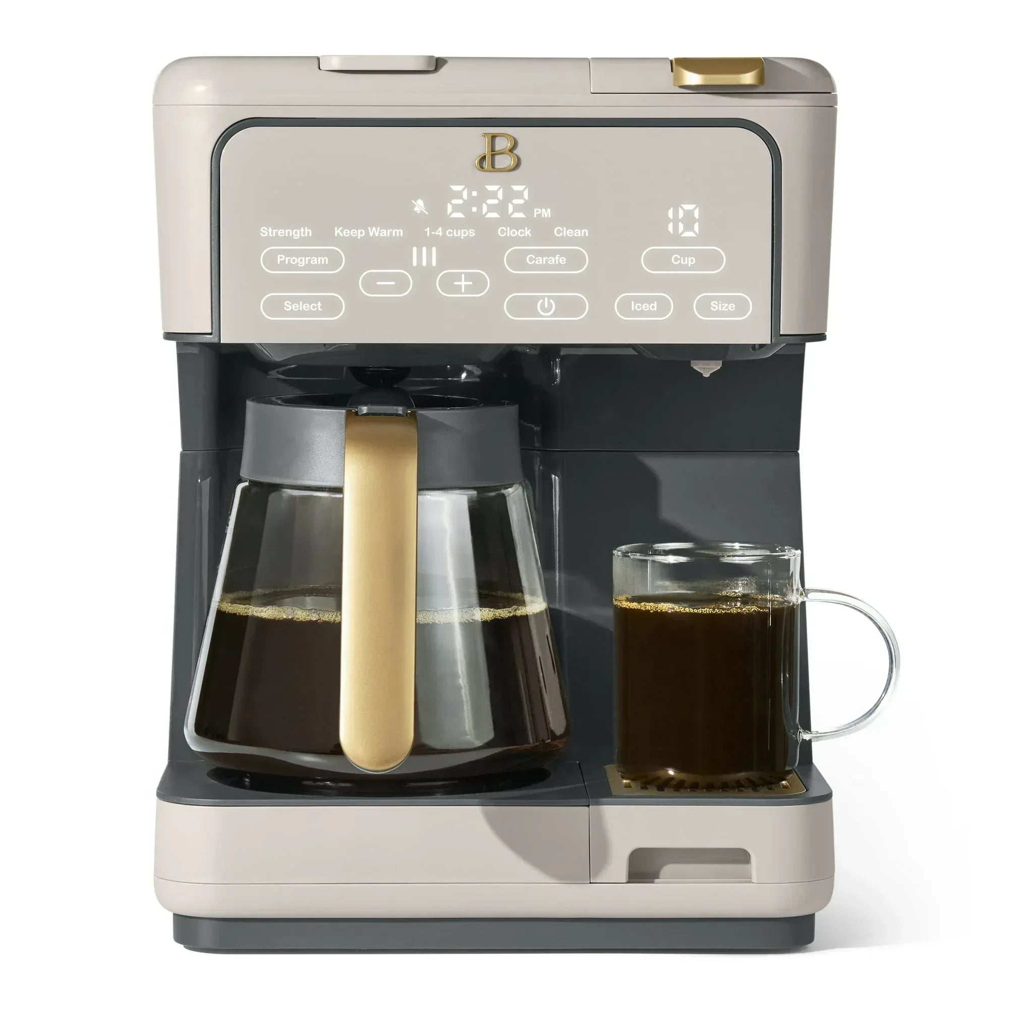 Beautiful Multi-Brew 12-Cup Programmable Drip & Single-Serve Coffee Maker, White Icing by Drew Barrymore