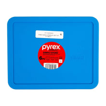 Glass storage container with blue lid