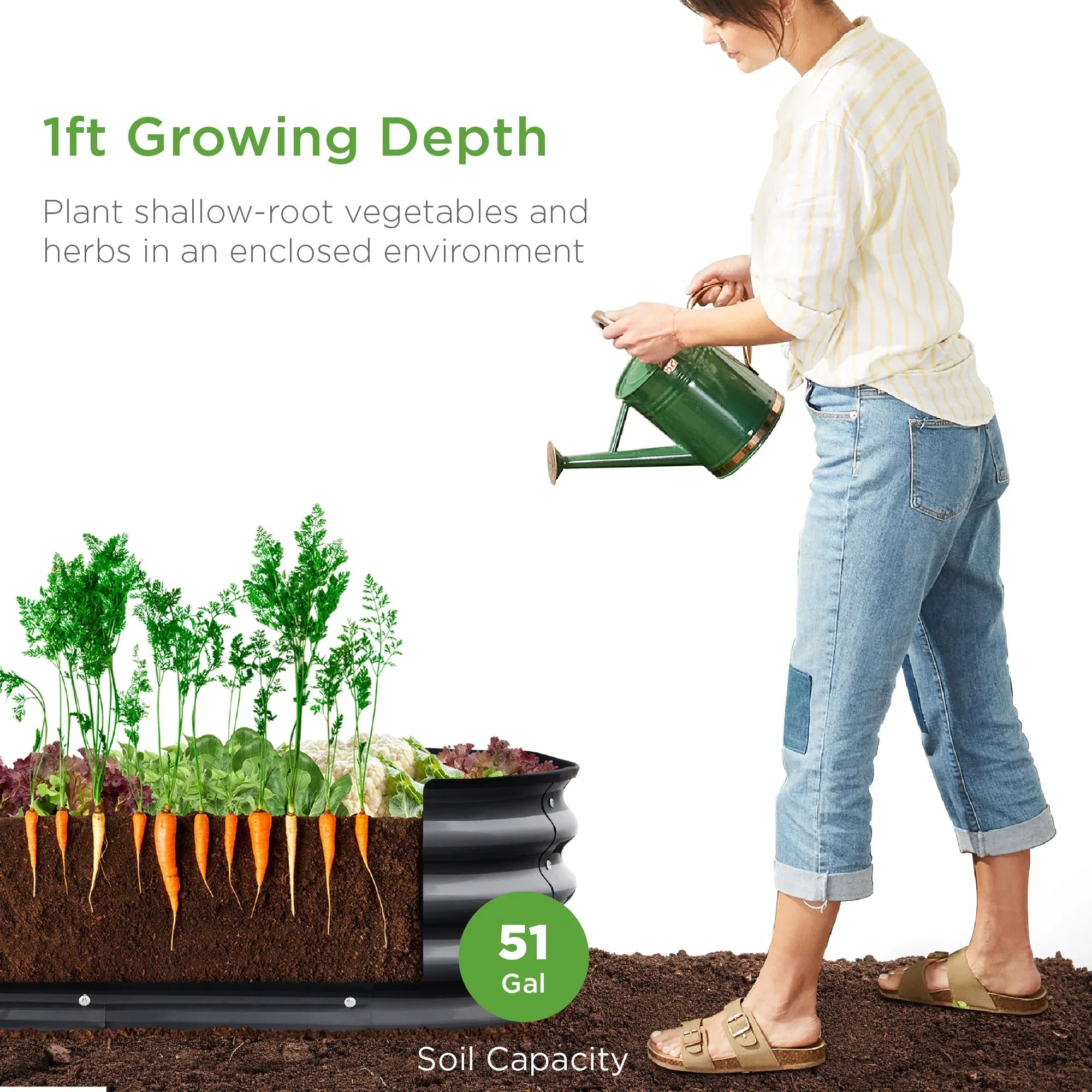 Best Choice Products 4x2x1ft Outdoor Raised Metal Oval Garden Bed, Planter Box for Vegetables, Flowers - Charcoal - USA MEGA SHOP