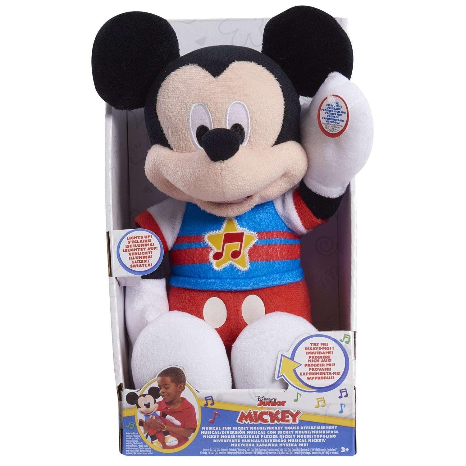 Disney Junior Mickey Mouse Funhouse Singing Fun Mickey Mouse 13 Inch Lights and Sounds Feature Plushie, Sings The Wiggle Giggle Song Baby and Toddler Toys - USA MEGA SHOP