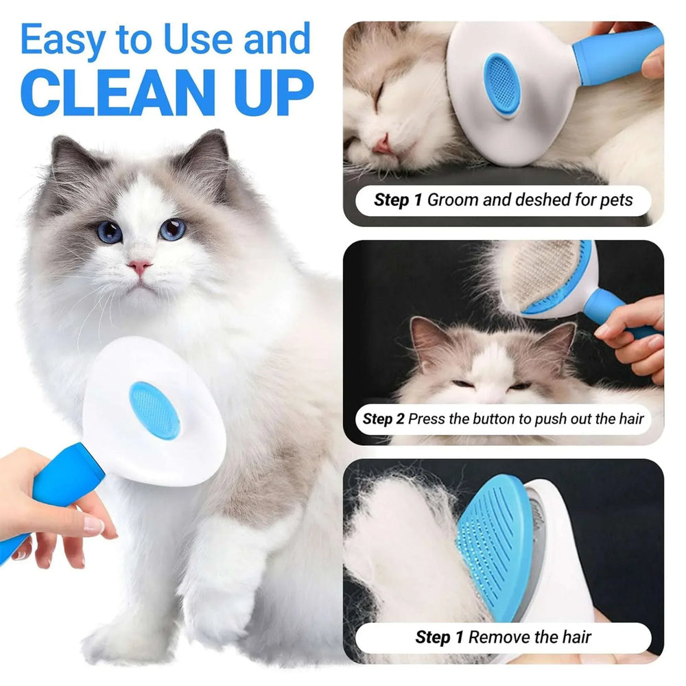 DXIMRX 7 Pcs Cat Dog Brush Grooming Kits, Best Combo Brush for Dogs Cats, Blue - USA MEGA SHOP