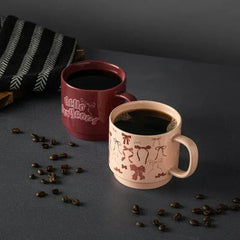 Thyme & Table 2 Pack Stacking Hello Gorgeous and Pink Bows Mugs 14.2 fl oz, Stoneware