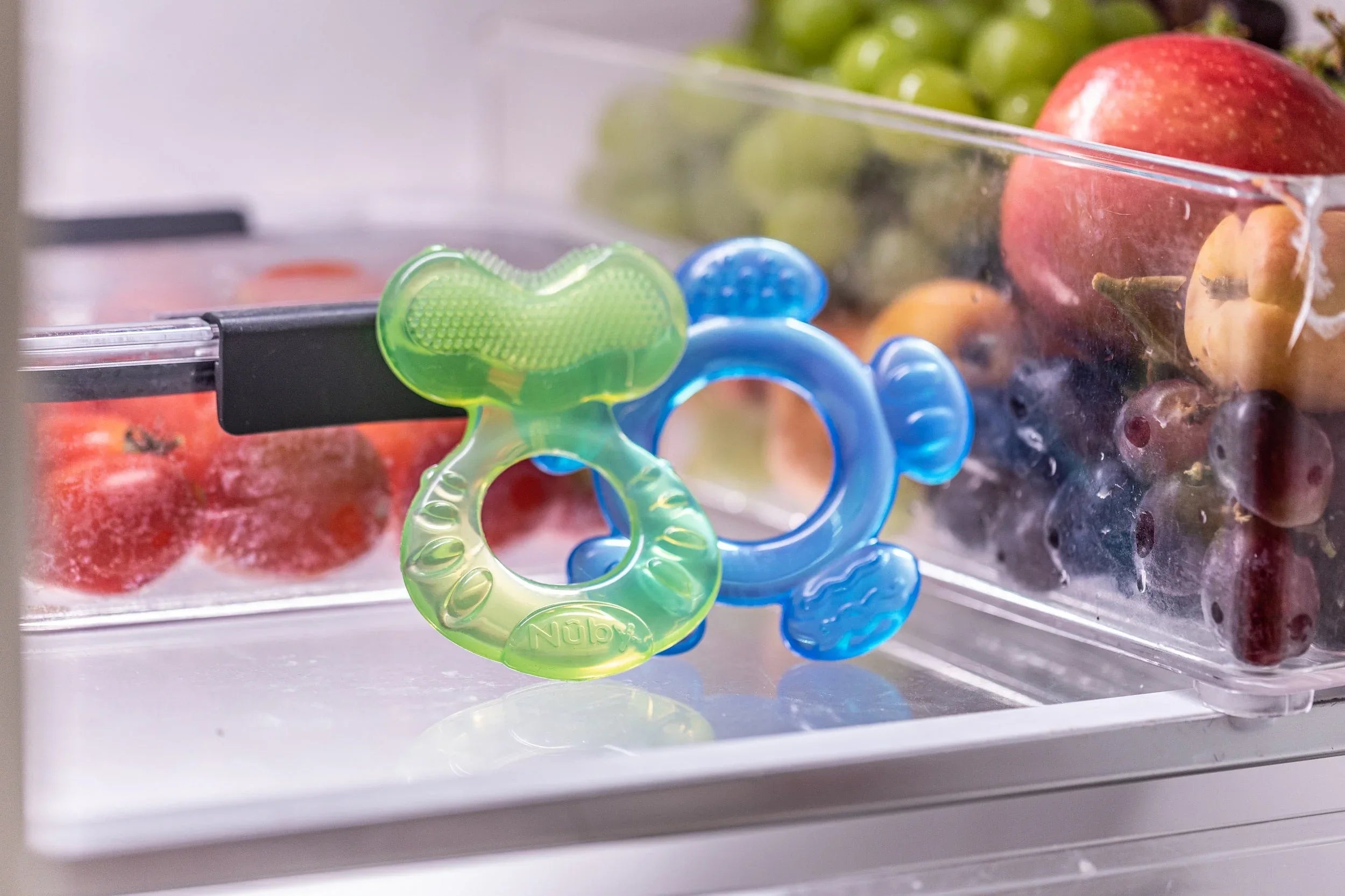 Nuby 3-Step Soothing Teether Set for Infants, Green/Blue/Yellow Unisex Baby Teethers, 3 Count - USA MEGA SHOP