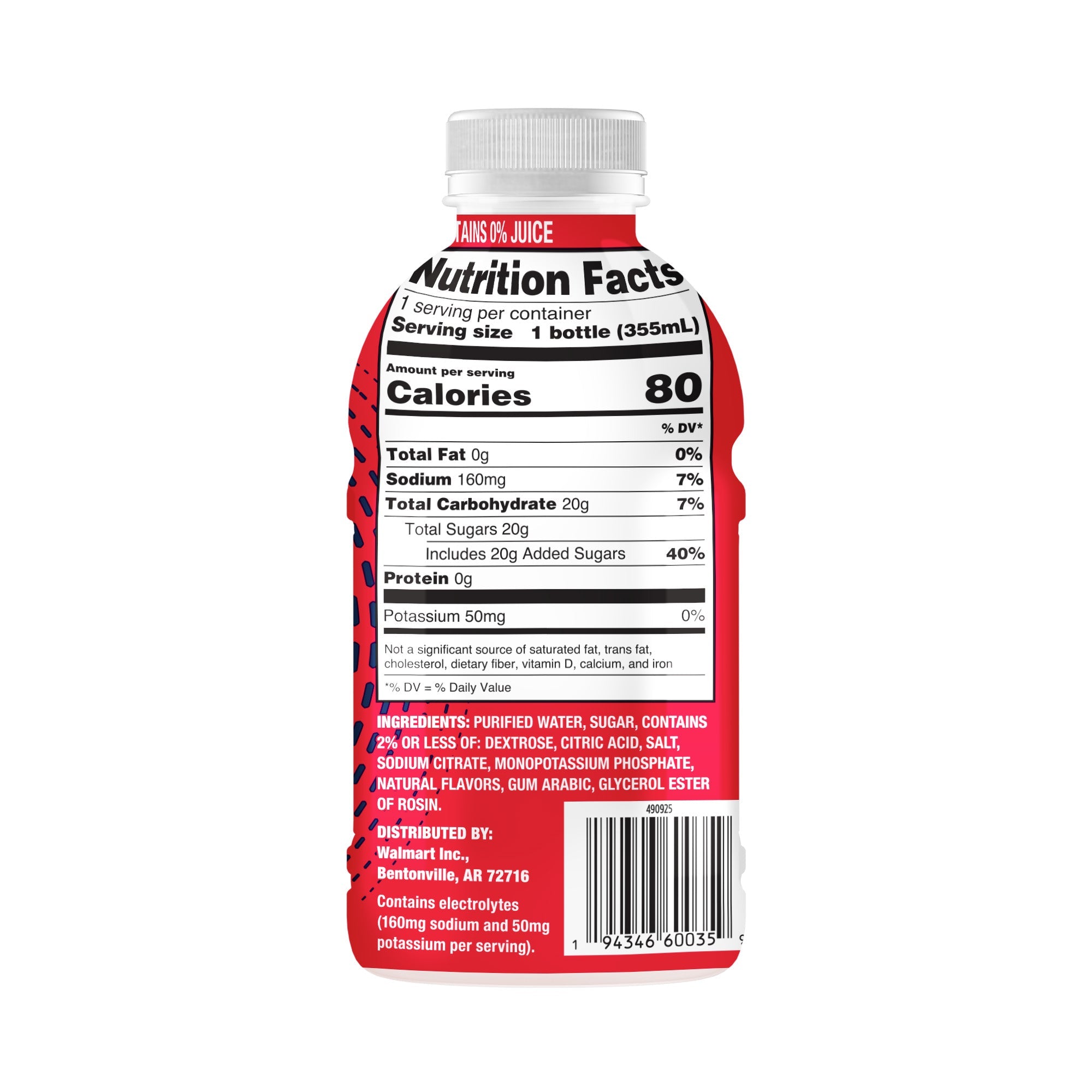 Great Value Sport Hydration Beverage, Variety Pack, 12 fl oz, 18 Count