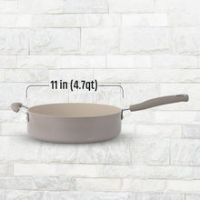 Jumbo ceramic cooker pot with lid, wide rim and side loop handles
