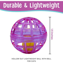 Purple lattice cat bell ball with a domed open-grid design