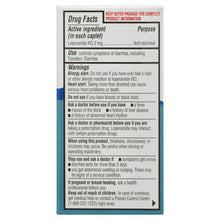 Drug Facts back panel with warnings and directions for loperamide HCl caplets