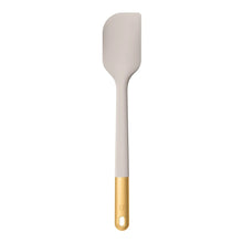Porcini taupe silicone mix & measure spatula with gold handle accents