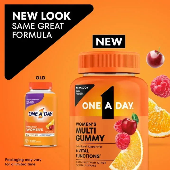One A Day Womens Multivitamin Gummy with B Vitamins, Biotin, Skin Health Support 80 Count