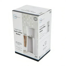 Mainstays single-serve iced coffee maker product box, Soft Silver color