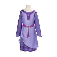 Lavender long-sleeve doll dress with purple belt, hanging charm, and layered skirt detail