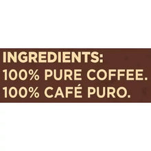 Ingredients graphic: 100% pure coffee