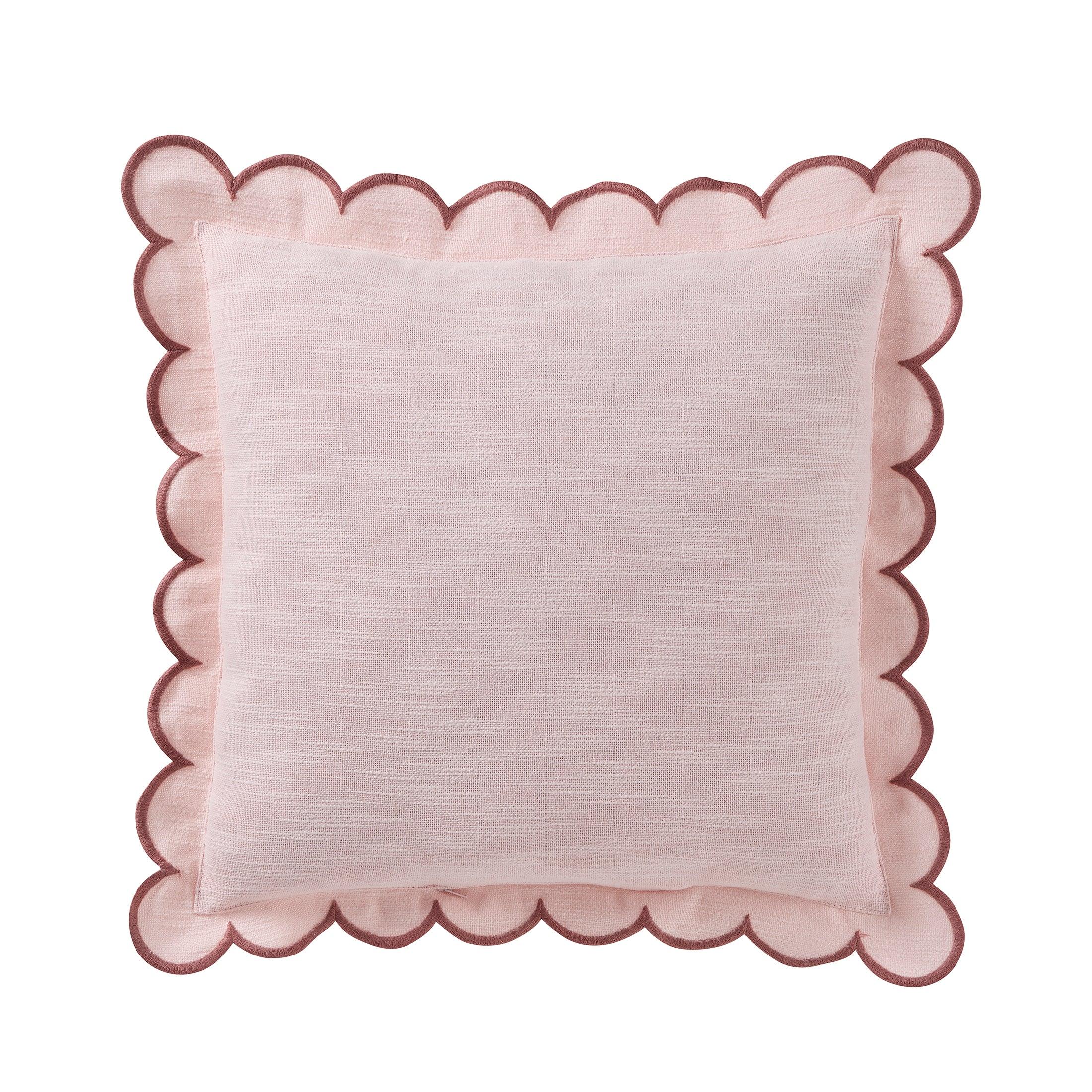 Home Decor Collection 19" x 19" Sage Green Scallop Flange Cotton-Rich Decorate Pillow