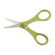 Fiskars green scissors with two finger loops and pointed stainless blades