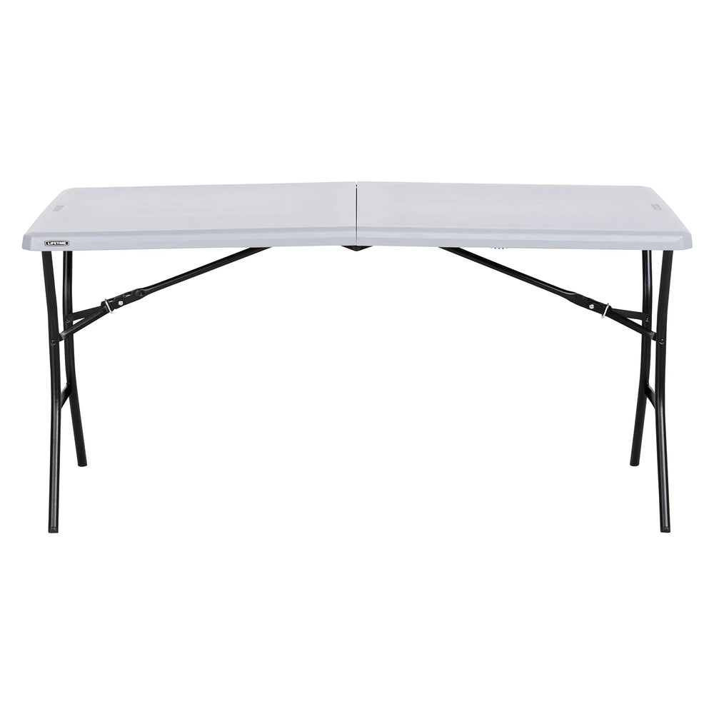 Lifetime 5 Foot Rectangle Fold-in-Half Table, Indoor/Outdoor Essential, Gray, 60.3" x 25.5" - USA MEGA SHOP