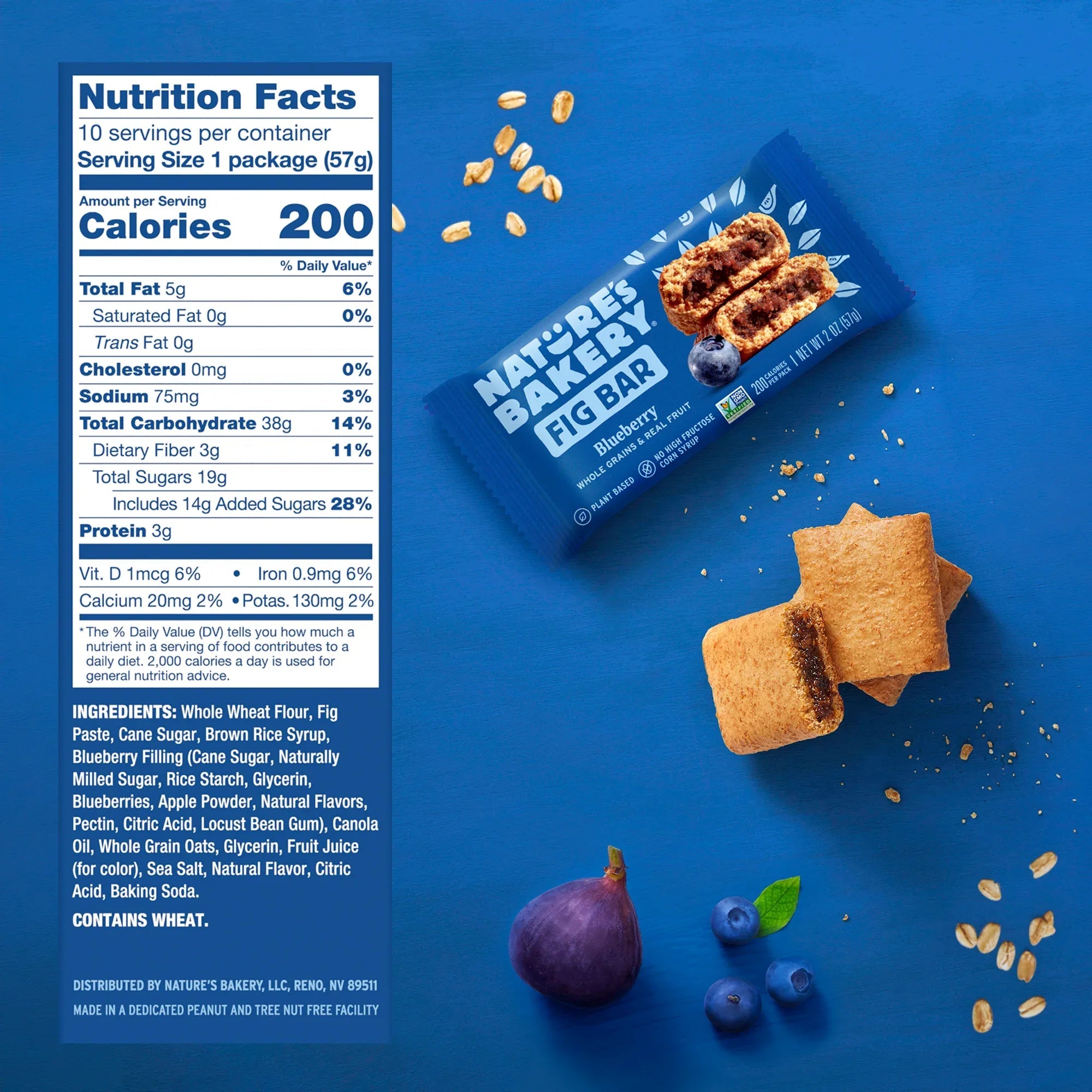 Nature's Bakery Blueberry Fig Bars, 10 Twin packs, 2 oz Each