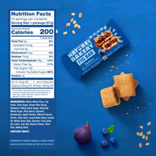 Blueberry fig bar box with nutrition panel side visible and wrapped bars