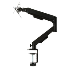 Black spring-assisted desk mount with VESA plate and extended arm