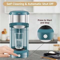 MINI Single Serve Coffee Maker,Instant Coffee Maker One Cup for K Cup & Ground Coffee,Portable Capsule Coffee Machine with 6 to 14oz Reservoir,90 Seconds Fast Brewing and One Button Operation