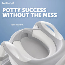 Potty training seat splash guard with rounded oval seat opening and handle