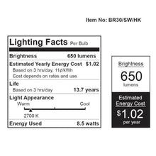 Lighting facts panel for smart LED bulb: 650 lumens, $1.02 estimated cost
