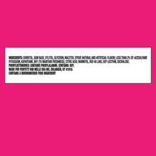 Sugar-free gum ingredient label, featuring sweeteners and allergy information