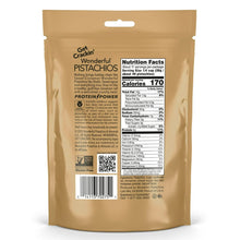 Back of pistachio nuts bag with nutrition facts and ingredients