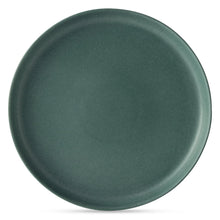 Caspian green ceramic dinner plate, round with matte finish