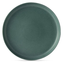 Caspian green ceramic dinner plate with smooth matte finish