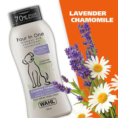 Wahl 4-in-1 Calming Formula Dog Shampoo and Conditioner, Lavender Chamomile Scent - 24oz. - 820000T