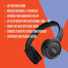 Black wireless on-ear headphones with cushioned ear pads and foldable design