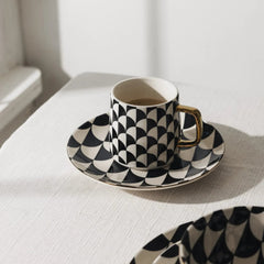 Thyme & Table 14 fl oz Emmett Black and White Stoneware Mug