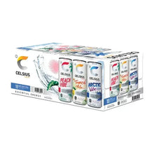 Celsius sparkling energy drink variety pack carton with 6 cans, assorted Vibe flavors