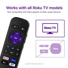 Black Roku TV remote control front view with Netflix and other app icons